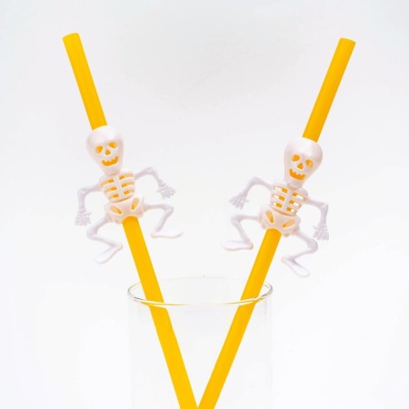 The tubes for the cocktail "Skeleton", the color is orange, a set of 5 pcs.-1