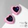 Earrings plastic "hearts" in the frame, the color is blue pink