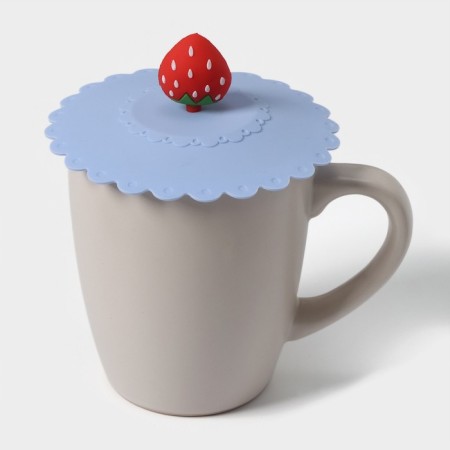 Silicon-shaped lid “Strawberry”, d = 11 cm, blue color-7