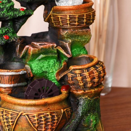 Fountain "Wicker baskets at the mill" 17x15x27 cm (with backlight)-1