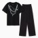 Pajama female (T -shirt and trousers) KAFTAN "Pearls" p. 40-42, black