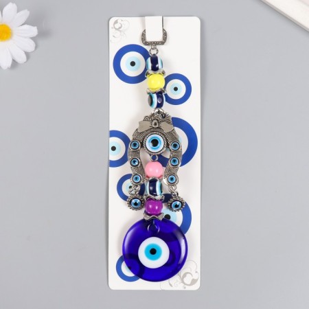Suspension from the evil eye "Snowman with a bow" 20.5 cm mix-3
