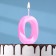Candle in the cake on the ships "Fine", the number "0", 5 cm, pink