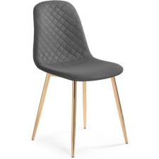 Stol on a metal frame DABL Metal/velor, gold/gray 44x53x86 cm