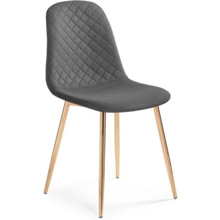 Stol on a metal frame DABL Metal/velor, gold/gray 44x53x86 cm
