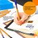 A set of ballpoints BIC Orange Fine, 4 pieces, node 0.8 mm, blue ink, thin letter, orange case