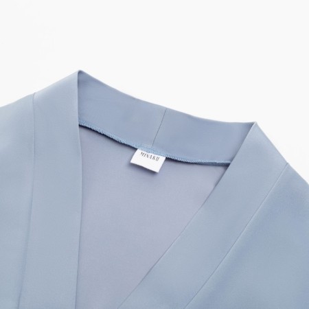 Female set (jacket, trousers) minku: Silk pleasure color gray-blue, rr 46-9