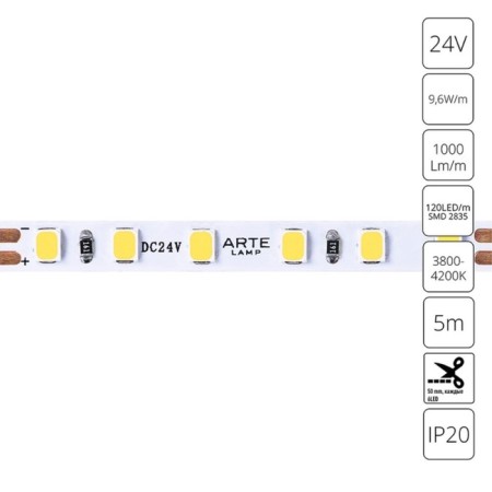 ARTE LAMP Tape 24V 9.6W/m, 4000k, 5 m