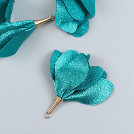 Decor for creativity Textile "Bun, coniferous-green color" set 6 pcs 6 cm-1