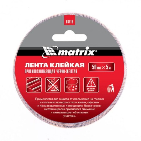 Adhesive tape Matrix 88718, anti-slip, black and yellow, 50 mm x 5 m-1