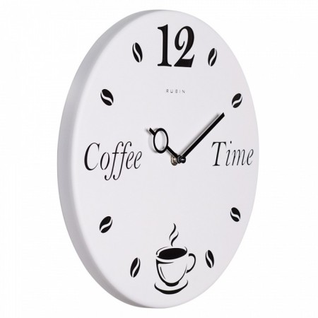 Coffee time, silent, d-32 cm, black and white, aa, aa, aa-3