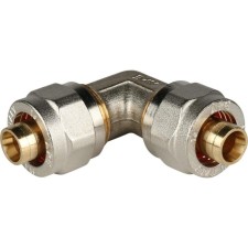 The Stout SFS-0003-001616 carbon foal, D = 16 x 16 mm, 90 °, for metal-plastic pipes, screw