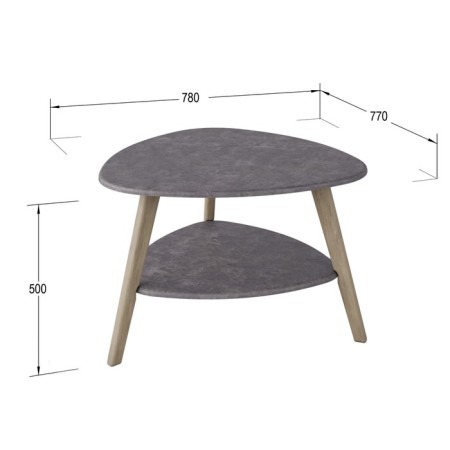 Brooklyn coffee table, 780x770x500, gray concrete/oak sonom-1