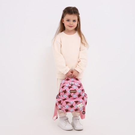 Baby backpack on lightning, 3 outer pockets, pink color-3