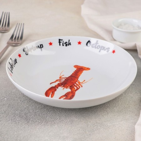 Porcelain Porcelain deep Sealife, 600 ml, D = 20 cm, MIX drawing-1