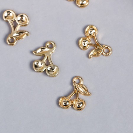 Decor for creativity Metal "Two cherries" gold 1.3x1.2 cm