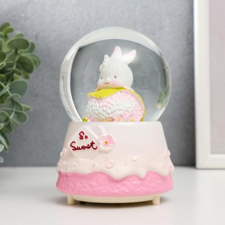 Souvenir Polystone Water Ball Light, Music "Bunny and Cake" MIX13x8x8 cm-5