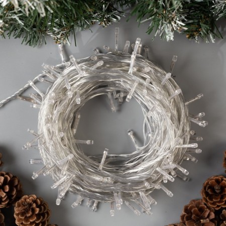 Garland “thread” 20 m, IP20, transparent thread, 200 LED, red glow, 8 modes, 220 V-1