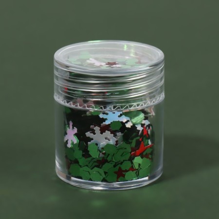 Sequins for decor, "Christmas", green/blue/red color-2