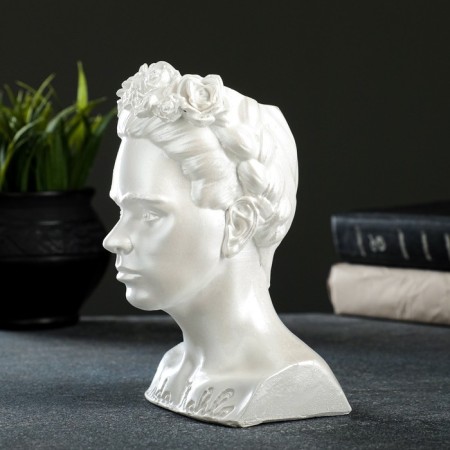 Kashpo - organizer "Bust of Frida" Pearl, 12x16.5x11cm-1