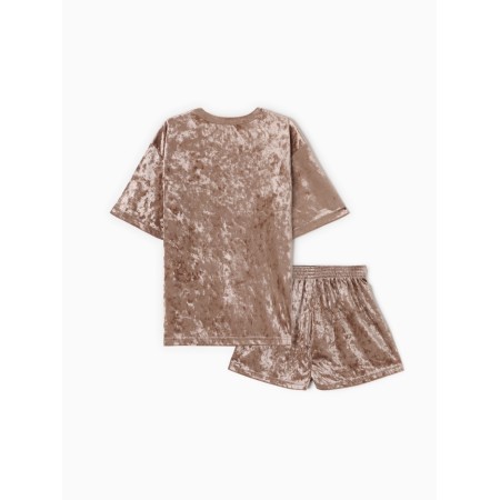 The female set (T -shirt and shorts) KAFTAN VELVET p. 48-50, coffee-12