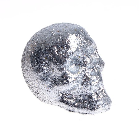 Figure for crafts and decor "Skull", set 6 pcs., Size 1 pcs: 4 × 4.5 × 4.5 cm, silver color-1