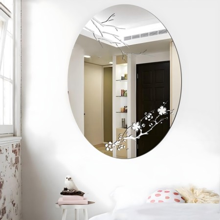 Wall mirror, interior, mirror stickers, decor on the wall, panel 36.5 x 27 cm-2