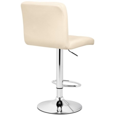 Barpered chair PASKAL Metal/Eco -leather, chrome/beige 43x53x89 cm-3