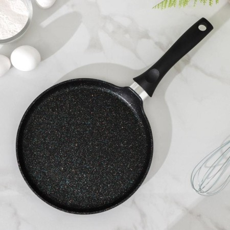 Pancake pan Granit Ultra, D = 24 cm, plastic handle, anti -stick coating, black color-1