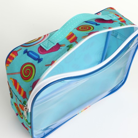 Cosmetic bag with lightning, mint color-2