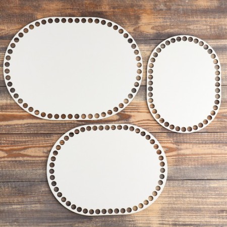 A set of blanks for knitting "oval parallel" (3 in 1), 20 × 15, 24 × 18, 28 × 21 cm, d = 10mm