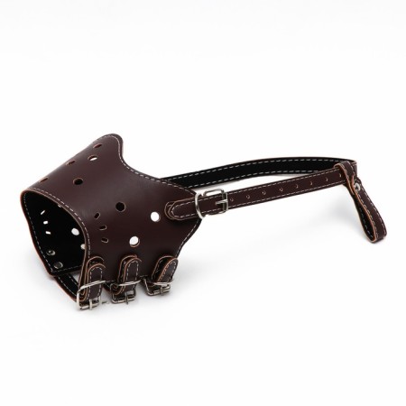 Muzzle of pressed leather adjustable, No. 4, DN 8.8 cm, OM 29-35 cm, brown-1