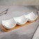 Ceramic Menjnitsa 3 cells on an esthete wooden stand, 39.8 × 11.4 cm, white color