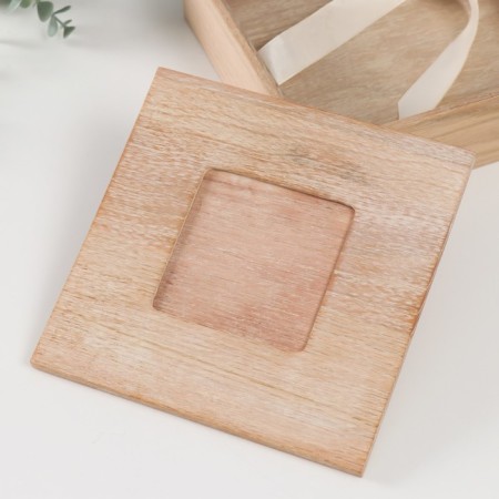 Casket wood for painting "Square" 20.5x20.5x5 cm-2