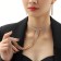 Set 2 objects: earrings, necklace "ice" path, white gold, 30 cm