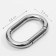 Oval -karabin, 38 × 24 mm / 29 × 15 mm, thickness - 4.5 mm, 5 pcs, silver color