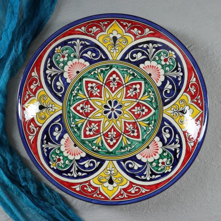 Largan Rishtan ceramics "Flowers", 32 cm, red-1