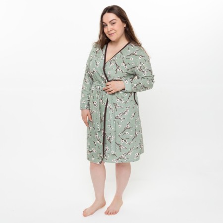 Women's robe, olive color, size 46-1