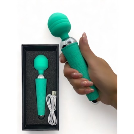 Massage vibrator, 16 modes, 20 x 4 cm, mint