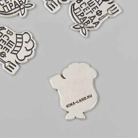Decor Metal for creativity "cook - chief is always right" 2.5x2.1 cm-1