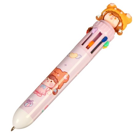 Ballpoint pen "hat" 10-color, 0.5 mm, mix (barcode on a piece)-1