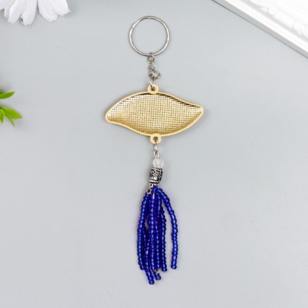 Keychain Metal eyes "Eye and bead brush" 9x5.5 cm-2