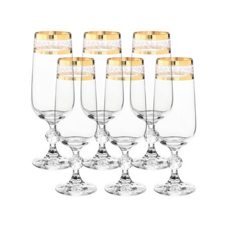 A set of glasses for champagne STERNA, Panto Gold decor, 180 cm x 6 pcs.-1