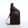 Male sling bag made of artificial leather, dark brown color