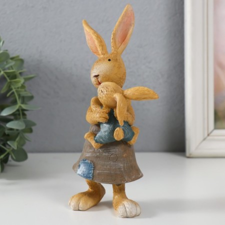 Souvenir Polystone "Mom Bunny with Zichonko" 10x6x18.5 cm-3