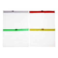 Set folder-convert on a zipper, A7+, 200 mkr format, 4 pieces, 4 colors, transparent, 8.5 x 13 cm
