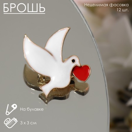 Book "pigeons" with hearts, white-red color in gold (indivisible packing 12 pcs., Price per pcs.)