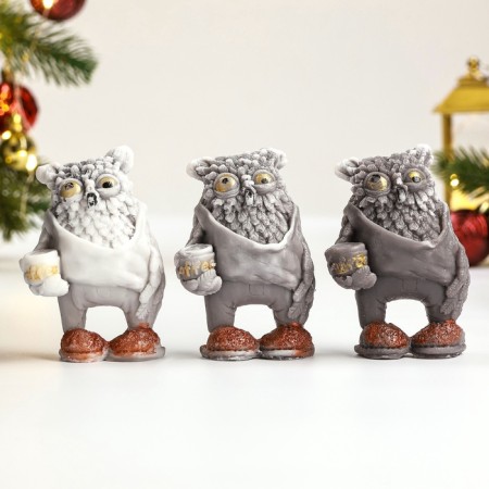 Figure soap "owl - good morning" 9x6x4.5cm/80g-3