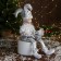 New Year's Jester "in an elegant suit" Music moves his head, 46 cm, white