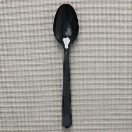 Spoon of plastic disposable "premium", 18 cm, black color-2